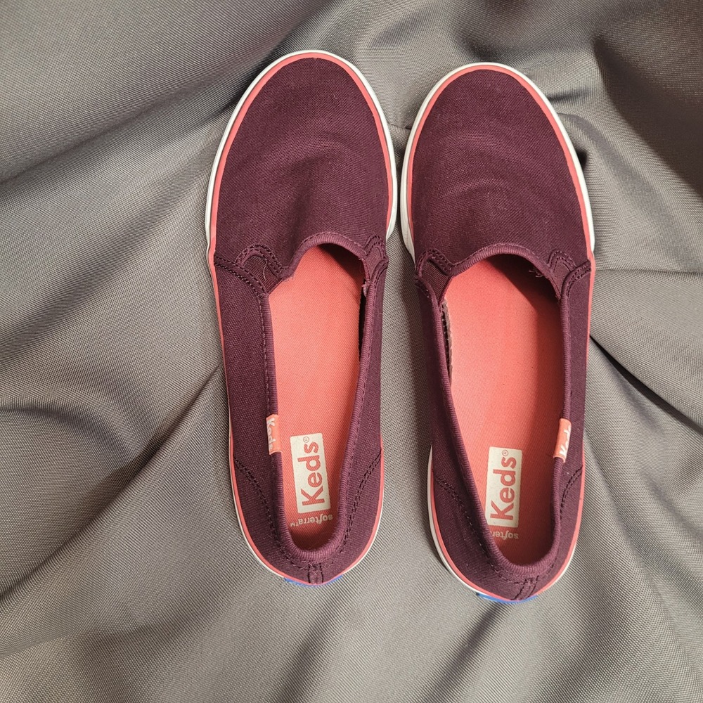 Keds Softerra Burgundy Canvas Slip On Sneakers Womens 9 WF66290 Maroon Low Top - Picture 10 of 11